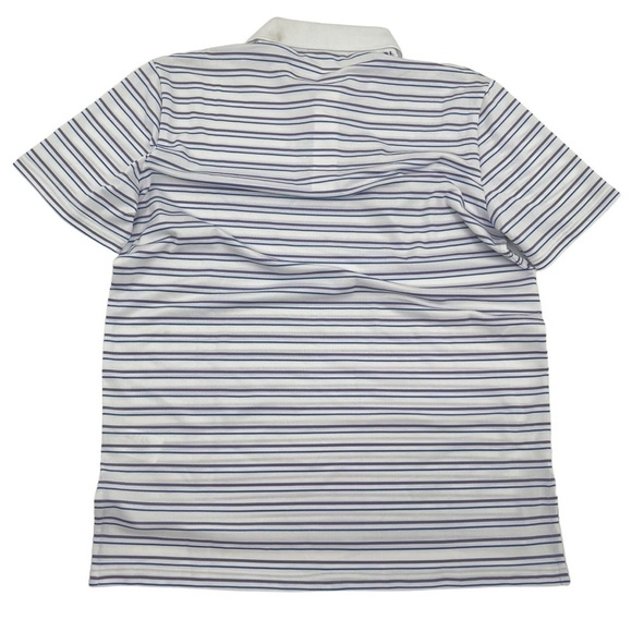 RLX Ralph Lauren Men’s Medium Performance Golf Polo Stripe White purple blue NWT - Picture 4 of 12